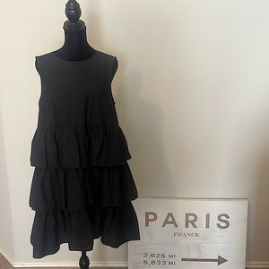 Black Sleeveless Ruffles Dress Size S